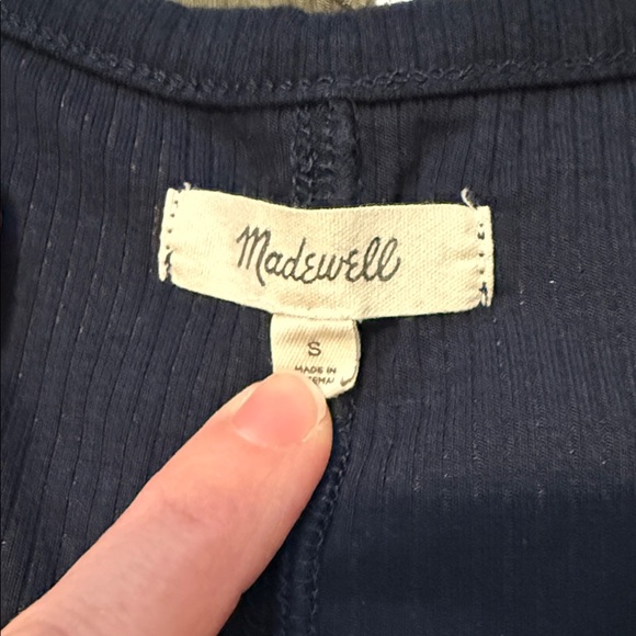 Three Madewell Ribbed Tank Tops - Olive, Navy, White - Picture 2 of 4